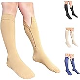 Ziperior Inside Leg Zipper 30-40 mmHg Compression Grade 3 Calf Closed Toe Socks