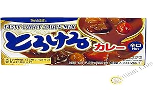 S&B Torokeru Curry Sauce Mix Hot, Japanese Curry Sauce, 200 Gram