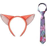 ZKRYHB 2PCS Costume Accessories Set Animal Fox Ear Headband Tie for Halloween Cosplay