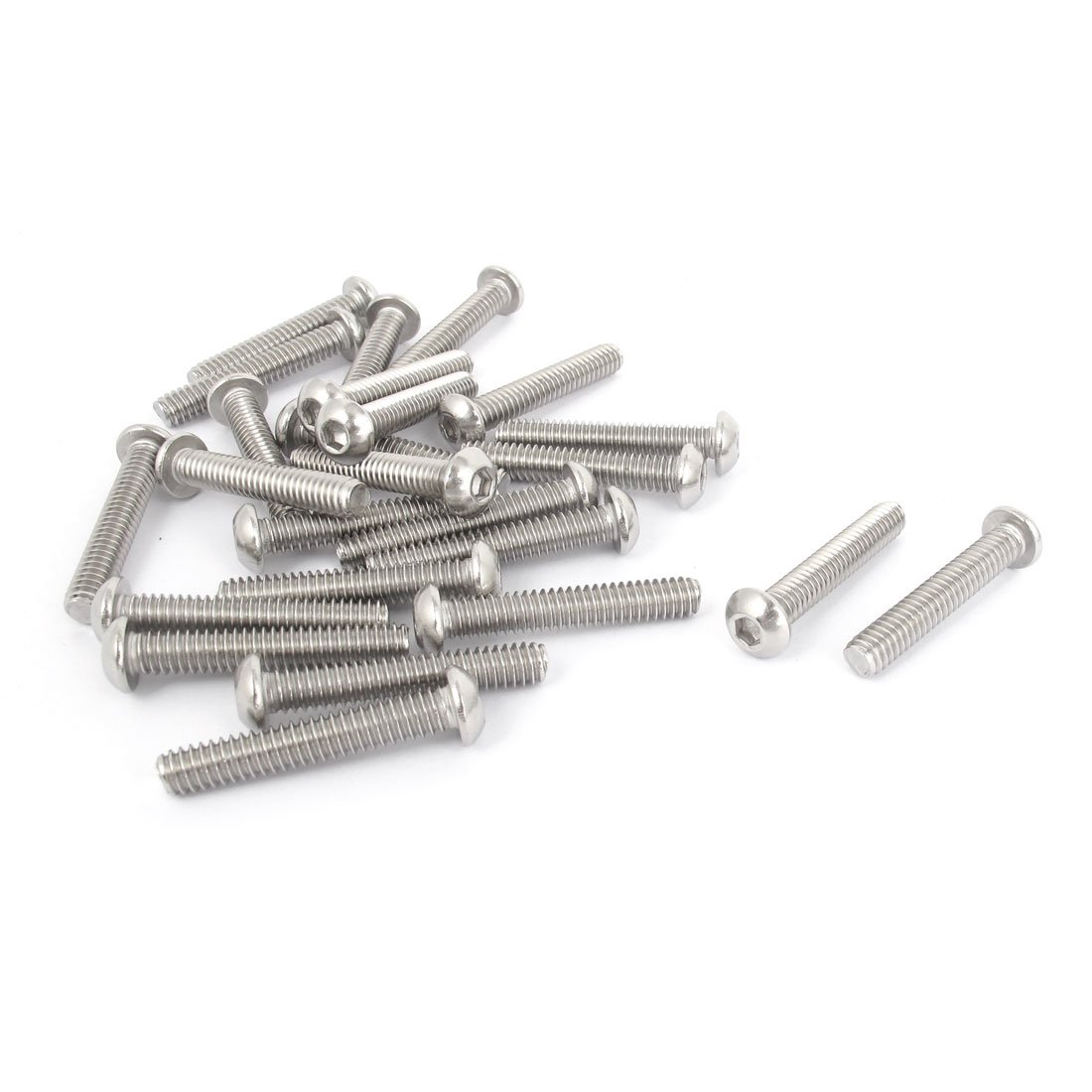 sourcingmap 25pcs M6x38mm Stainless Steel Hex Socket Button Head Bolts Screw