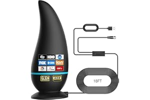 Ostrat Upgraded TV Antenna Indoor, 600+ Miles Range 360° Reception Amplified Digital TV Antenna for Smart TV and All Older TV - 18ft HD Cable - Support 4K 8K 1080p and Other Resolutions