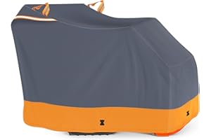 COVERVIN Snow Blower Cover,Snow Thrower Cover 600D Oxford Cloth Material All Weather Waterproof Dustproof UV Protection (Grey&Orange)