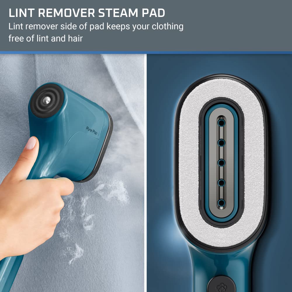 Rowenta PurePop Handheld Steamer for Clothes 1.5 Lbs 15 Second Heatup, 2.3 Oz Capacity 1150 Watts Portable, Ironing, Fabric Steamer, Garment Vacation Essentials, Travel Must Have Blue DR2020 DR2020U1