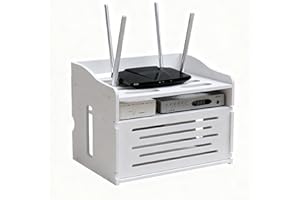 Desk WiFi Router Shelf Wall Mount, Wireless Router Storage Box, Power Strip Cable Management Hider, WiFi Box Hider, Projector