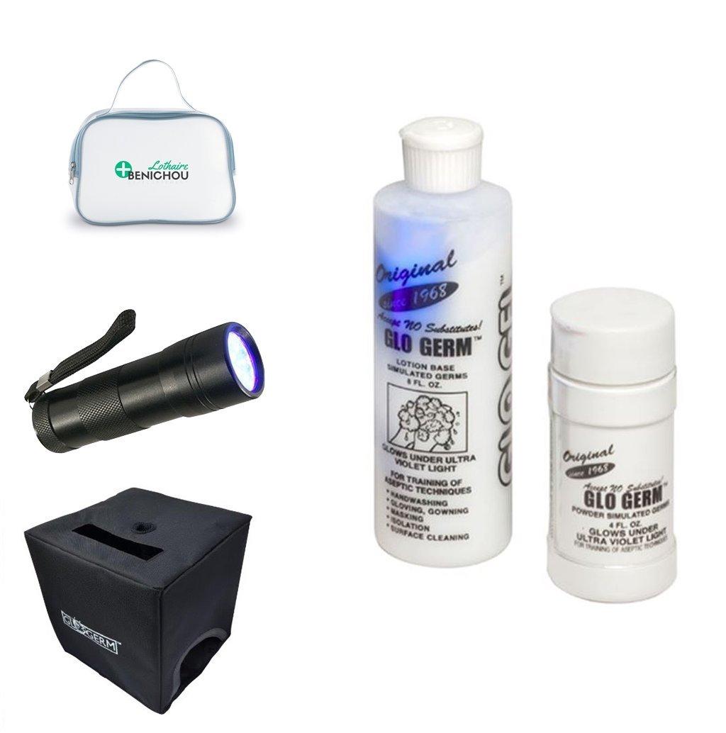 Glo Germ Kit et Boite noire (GloBox) de formation à l'hygiène des
