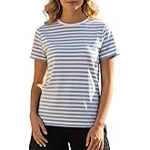 Women Y2k Striped Baby Tees Basic Cute Short Sleeve Crew Neck Slim Fit Crop Top T Shirt Vintage Going Out Streetwear