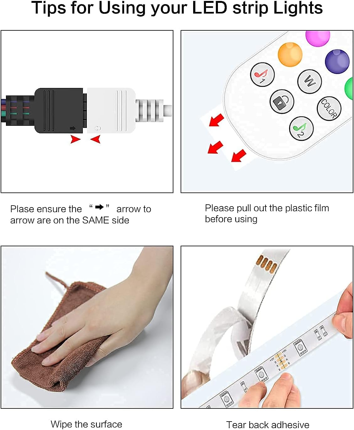 50ft Led Strip Lights Music Sync Color Changing 5050 RGB Led Light Strips Kit, Led Lights for Bedroom, Kitchen, Home Decoration: Home Improvement