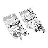 FIKLOTA 2-Piece Stitch in Ditch Foot and 1/4''(Quarter Inch) Quilting Patchwork Presser Foot with Edge Guide Set for Low Shank Snap-On Singer, Brother, Janome, Juki, New Home, and More Sewing Machines