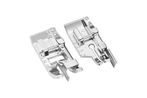 FIKLOTA 2-Piece Stitch in Ditch Foot and 1/4''(Quarter Inch) Quilting Patchwork Presser Foot with Edge Guide Set for Low Shank Snap-On Singer, Brother, Janome, Juki, New Home, and More Sewing Machines