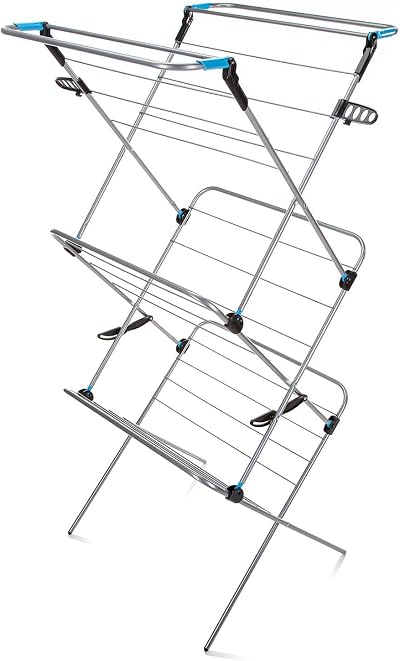 Minky 3 Tier Verso Premium Clothes Airer Indoor Fold Out Rails 20m Drying