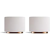 Fellow Monty Milk Art Espresso Cups - Small Double Wall Ceramic Demitasse, Matte White with Copper Base, 3 oz Cup (Set of 2)