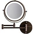Amazon.com : OVENTE 7" Lighted Wall Mount Makeup Mirror with 1X/10X ...