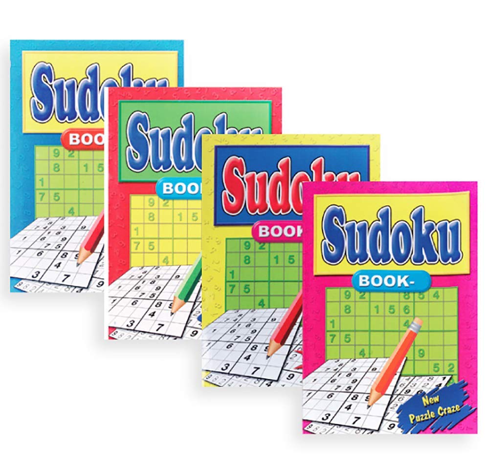 Set of 4 Sudoku Puzzles Pocket Books A5 Size Maths Travel Games