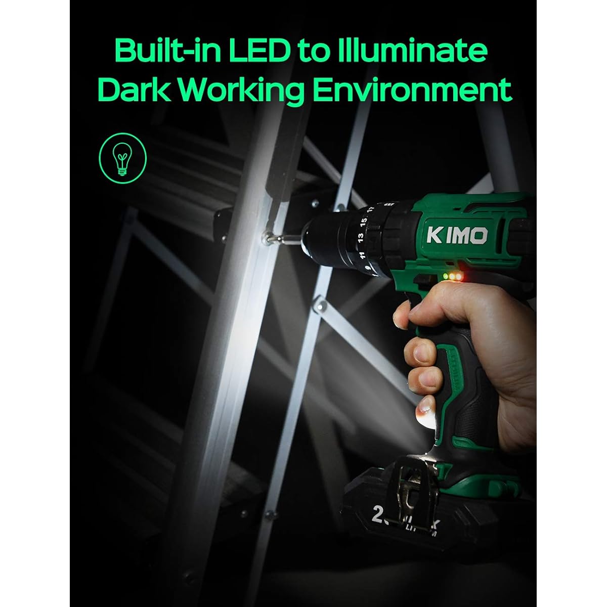 Drill Bit Kimo Cordless Drill Portable Power Drill Set With 37PCS