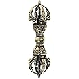 SEWACC Vajra Dorge Antique Brass Dorje Vajra Pestle Four Strands Demon Pestle Buddhism Religious Supplies Buddhist Decoration