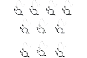 Klykon 10-Pack Covert Acoustic Tube Earpiece Headset with PTT Mic for Baofeng UV-5R BF-888S BF-F8HP BF-F9 Kenwood TK-3140 TK-