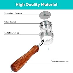 CASABREWS 51mm Bottomless Portafilter with Puck