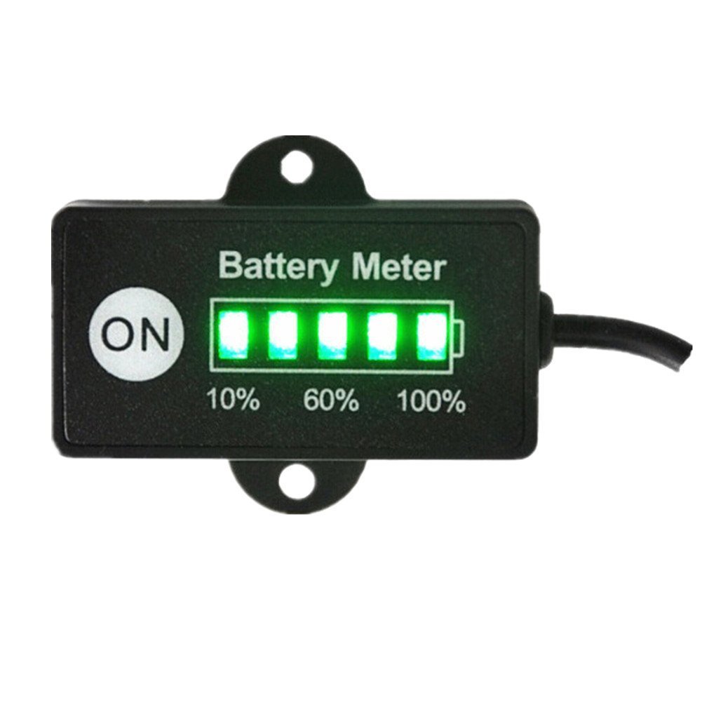 Photo 1 of 12V Battery Meter Lead-Acid Battery Indicator for Motorcycle Golf Carts Car Marine ATV with 5 Segments LED Indicator 1