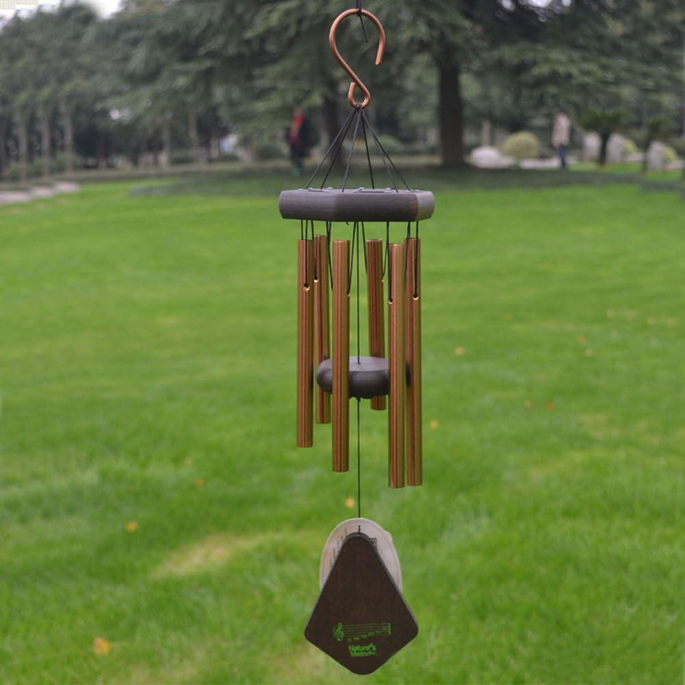 Unique Wind Chimes 20" 6 Tubes Metal Wind Chimes Beautiful Home Decor