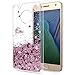 Moto G5 Plus Case,Moto G Plus 5th Generation Case with HD Screen Protector for Girl Women,LeYi Glitter Shiny Liquid Moving Quicksand Clear TPU Phone Case for Motorola Moto G5 Plus X 2017 ZX Rose Gold
