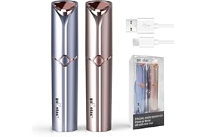 Facial Hair Removal for Women(1 Gold+1 Blue), Gurelax Electric Hair Removal Device, Painless Facial Hair Remover for Chin Upper Lip Peach Fuzz, with a Storage Bag