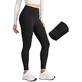 CRZ YOGA Matte Thermal Fleece Lined Leggings 28'' - Casual Lounge Workout Womens Yoga Full Length Pants Winter Warm