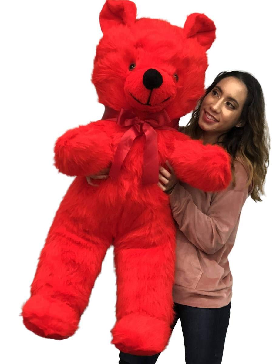 Big Plush Jumbo Red Teddy Bear 46 Inches Soft Stuffed Animal Weighs 10 Pounds Made