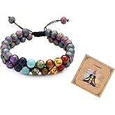 72ore Chakra Bracelets for Women Chakra Natural Stone Healing Crystal Energy Balance Stress Relief Yoga Meditation Bracelet