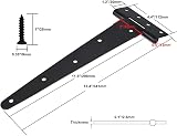 Sandiyago Heavy Duty 14 Inch T Hinges 3 Pack Black with Matching Screws view 2
