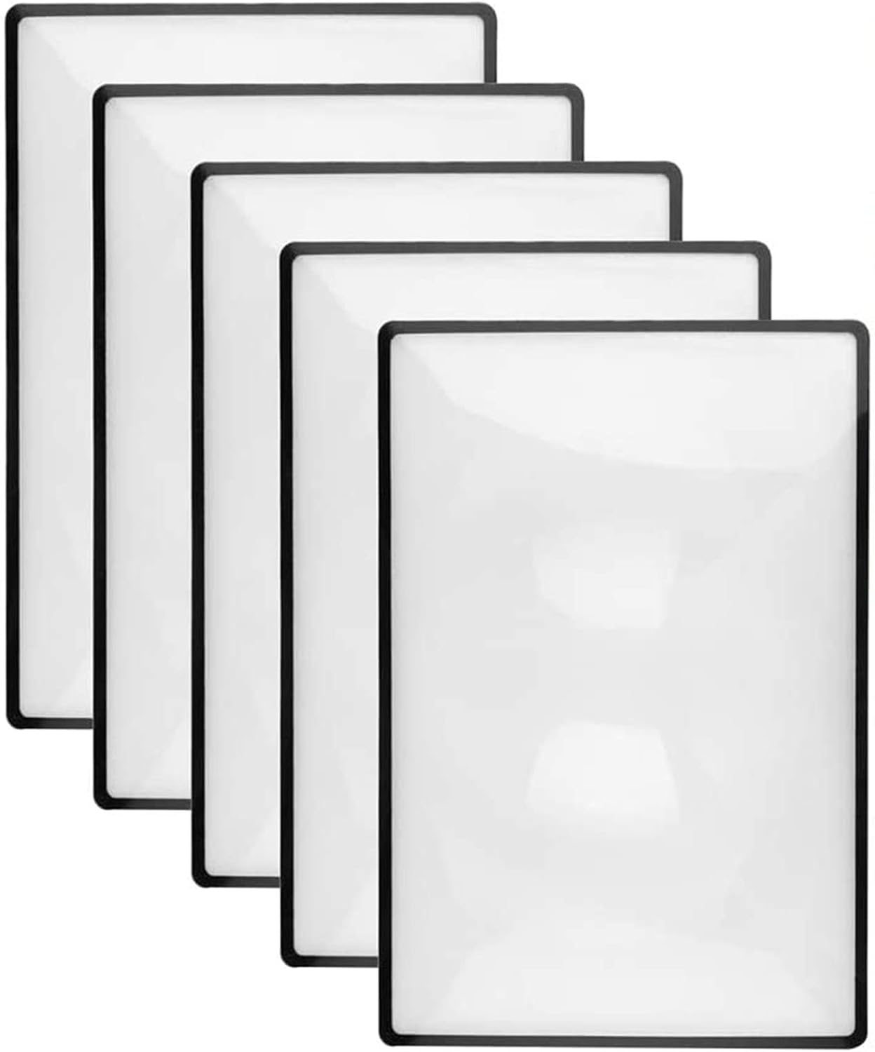 RZJZGZ 5 Pack 3X (300%) Page Magnifying Lens Full Page Magnifier Fresnel Lenses Ideal for Reading Small Prints & Low Vision Seniors 4.75"x7" Clear (5 Pack)