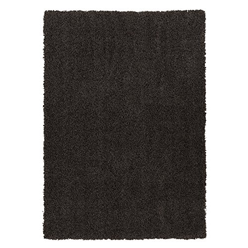Cozy Shag Collection Charcoal Grey Solid Shag Rug (3'3"X4'7