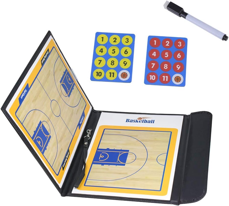 LHIABNN Leather Basketball Dry Erase Coaching Board,Foldable