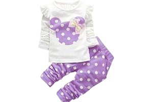 MH-Lucky Baby Girl Clothes Infant Outfits Set 2 Pieces Long Sleeved Tops + Pants