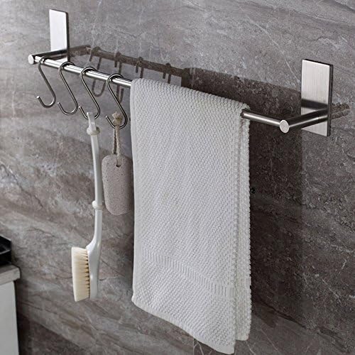 Bosszi 3M Self-Adhesive Contemporary Style Towel Bar Made of SUS 304 Stainless Steel Brushed for Bathroom, Washroom, Kitchen, etc. (27.5-inch)