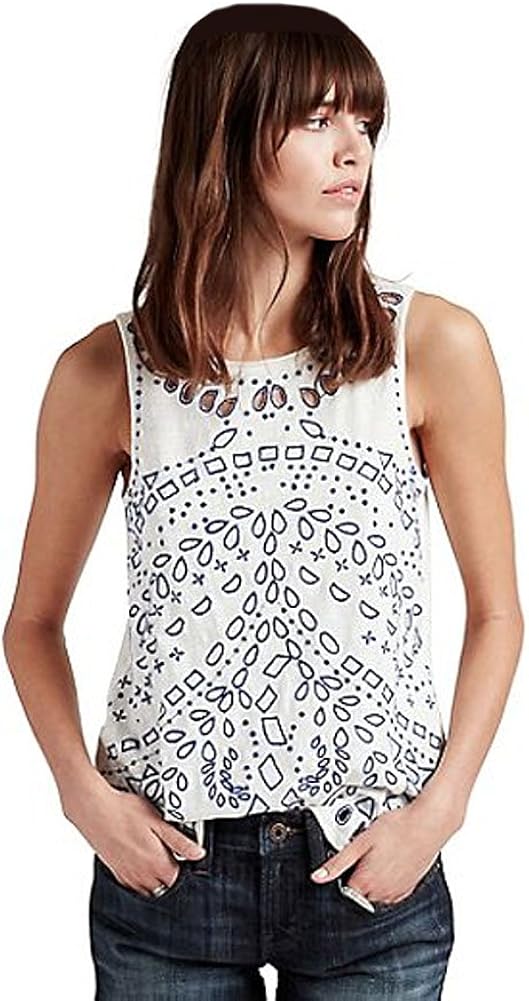 Lucky Brand Women's Eyelet Embroidered Tank Top ...