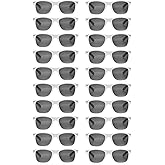 QYVEWY 20 Pairs Bulk Sunglasses for Adult Retro 70s 90s Cheap Glasses (White)