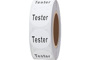 Hybsk White Cosmetic Tester Labels 20mm Round Total 500 Per Roll (1 Roll) (White)