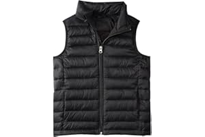 GENERIC Boys Girls Puffer Vest Kids Sleeveless Lightweight Puffy Down Jacket Winter Warm Zipper Quilted Vest Outdoor Outerwear