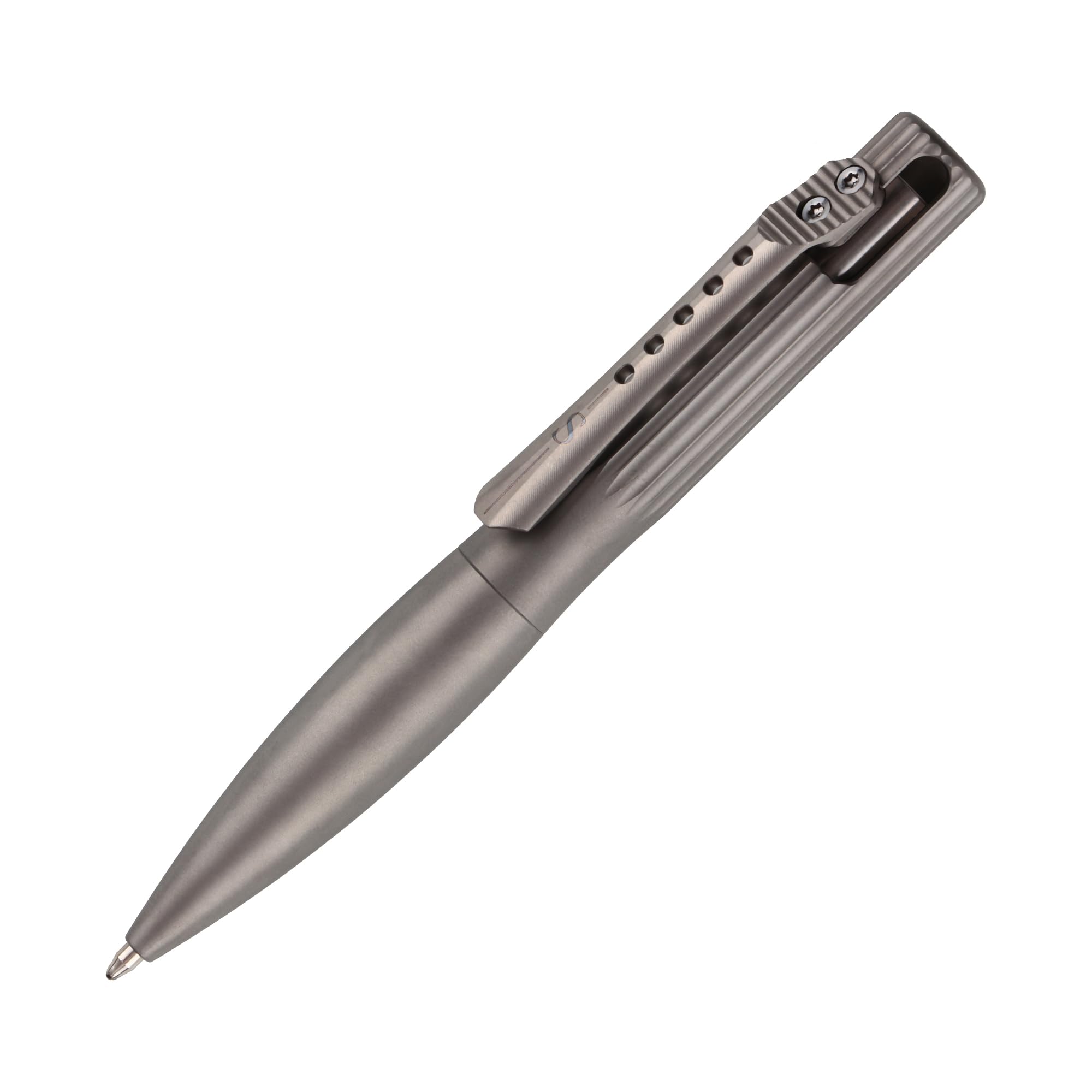 SMOOTHERPRO Titanium Wide Grip Bolt Action Pen | Retractable Ballpoint Pen Short Pen | Compatible with Parker Refill | for Office School Business EDC (TBP02) | Color Natural