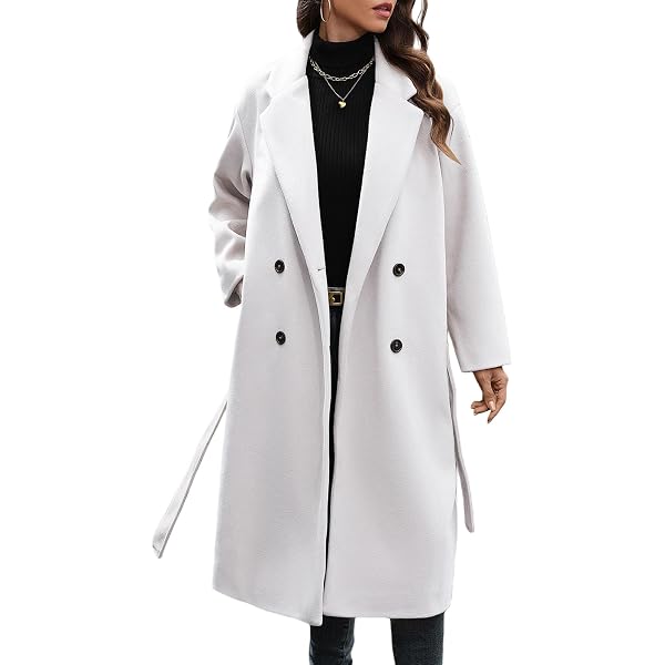 Amazon.com: WOWULOVELY Women's Winter Double Breasted Wool Coat
