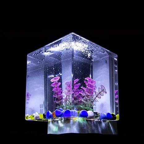 acuario nano pecera con luces led