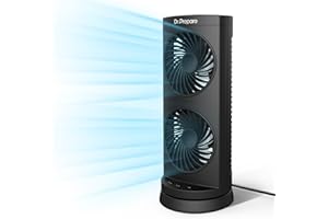 DR.PREPARE Dr. Prepare Tower Fan Oscillating Fan, Portable Desk Fan with 3-Speed Options, Dual Air Circulation, 110° Oscillation, 3 Timers, Personal Quiet Table Fan for Home Office Desktop Bedroom, 13 inch
