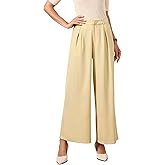 Allegra K Wide Leg Pants for Women's High Waisted Business Office Work Palazzo Pants with Pockets