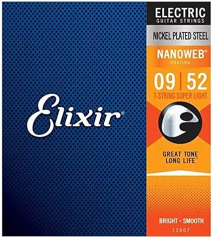 Amazon Co Jp Elixir エリクサー エレキギター弦 Nanoweb 7弦 Super Light 009 052 107 国内正規品 楽器