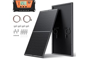 WERCHTAY 200 Watt Solar Panels Kit, 30A PWM Charge Controller 12V 200W Solar Kit System, Monocrystalline PV Module for RV Home Rooftop Camping Boats Trailer Vehicle Shed Off-Grid System (200W, Single Panel)