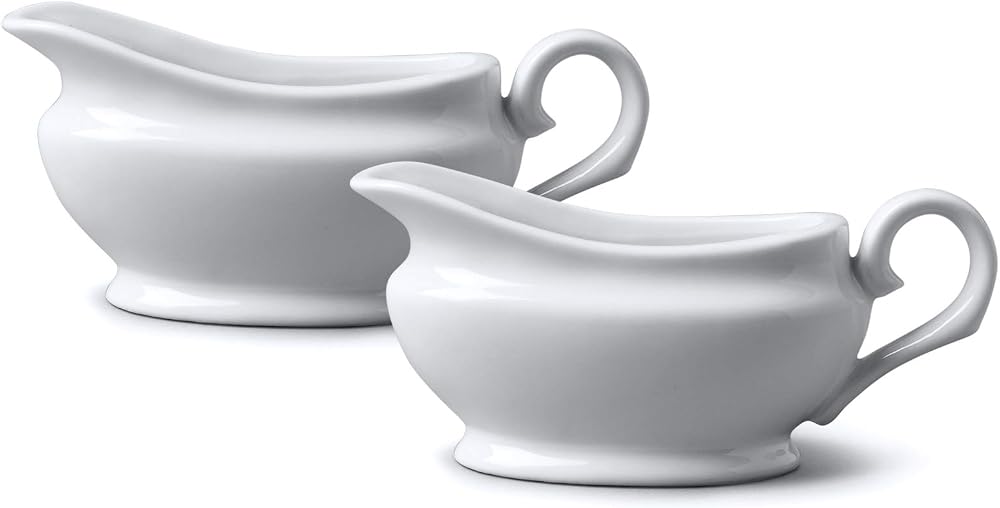 WM Bartleet & Sons 1750 Porcelain Gravy Sauce Boats Set 2 Mini 90ml White