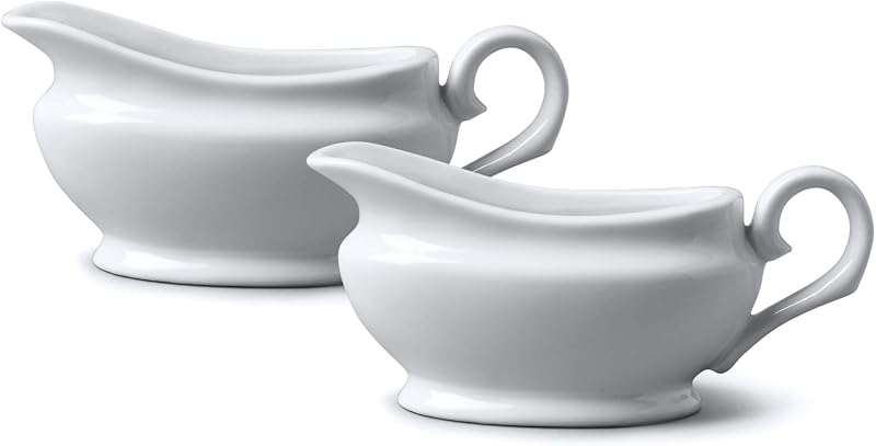 WM Bartleet & Sons 1750 Porcelain Gravy Sauce Boats Set 2 Mini 90ml White