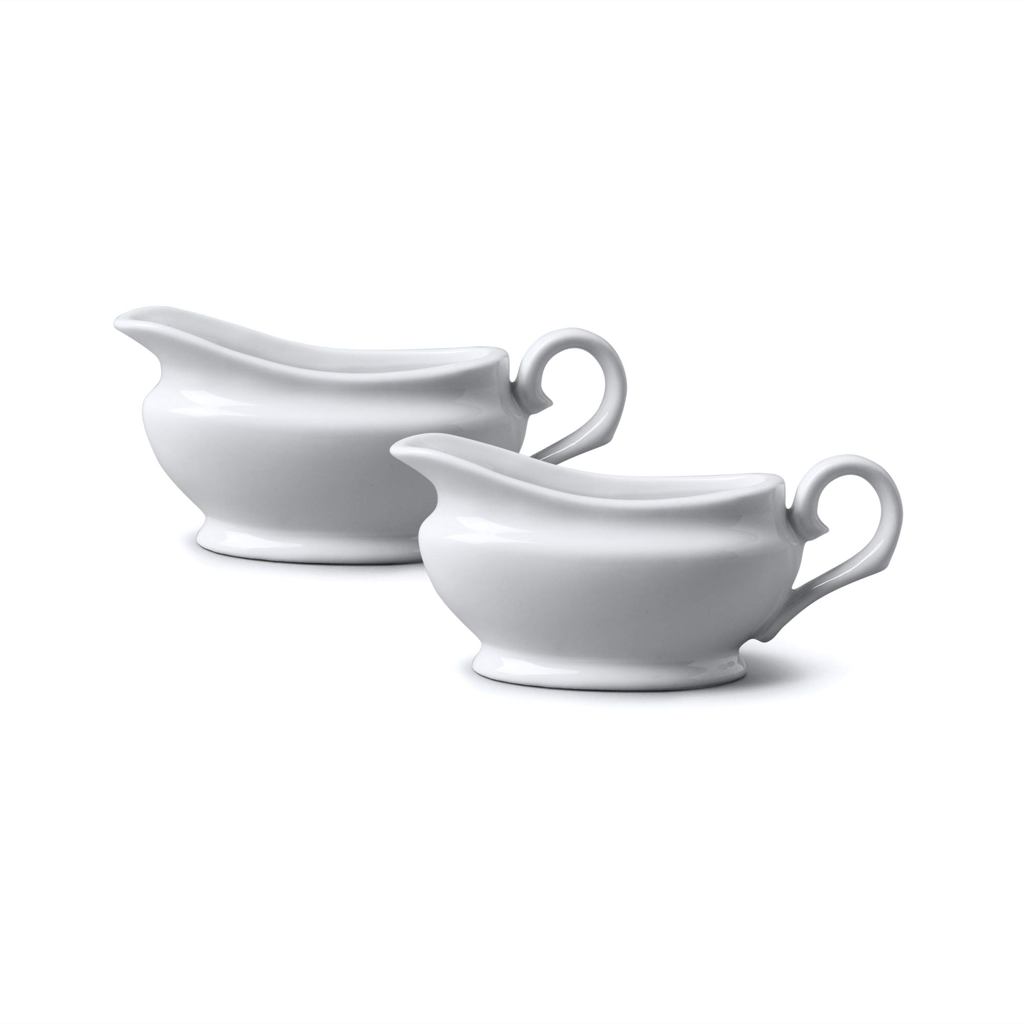 WM Bartleet & Sons 1750 TSET31 Set of 2 Mini, Individual Traditional Porcelain Gravy and Sauce Boats 90ml, White