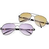 MIRYEA 2 Pairs Bifocal Reading Glasses Outdoor Sunglasses Spring Hinge UV400 Protection Sun Readers Anti Blue Light Eyewear