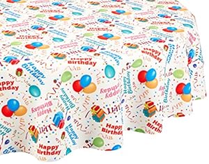 birthday tablecloth round happy fabric wrinkles restaurant tablecloths wash dry iron machine table stains sizes usa